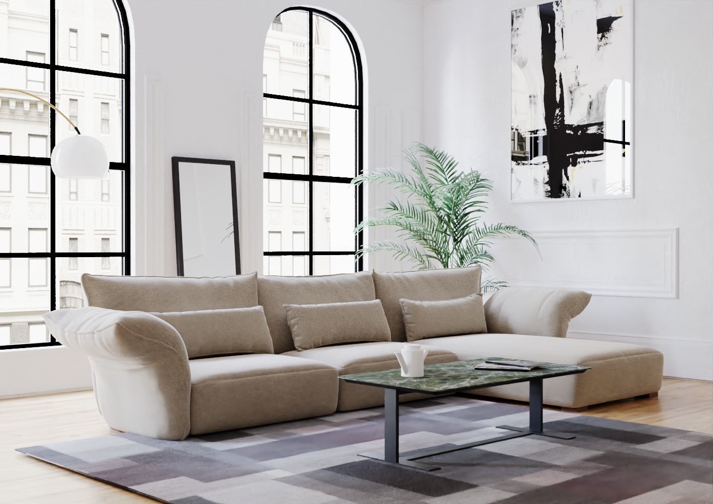 Modern Livingroom 01 3D model_2