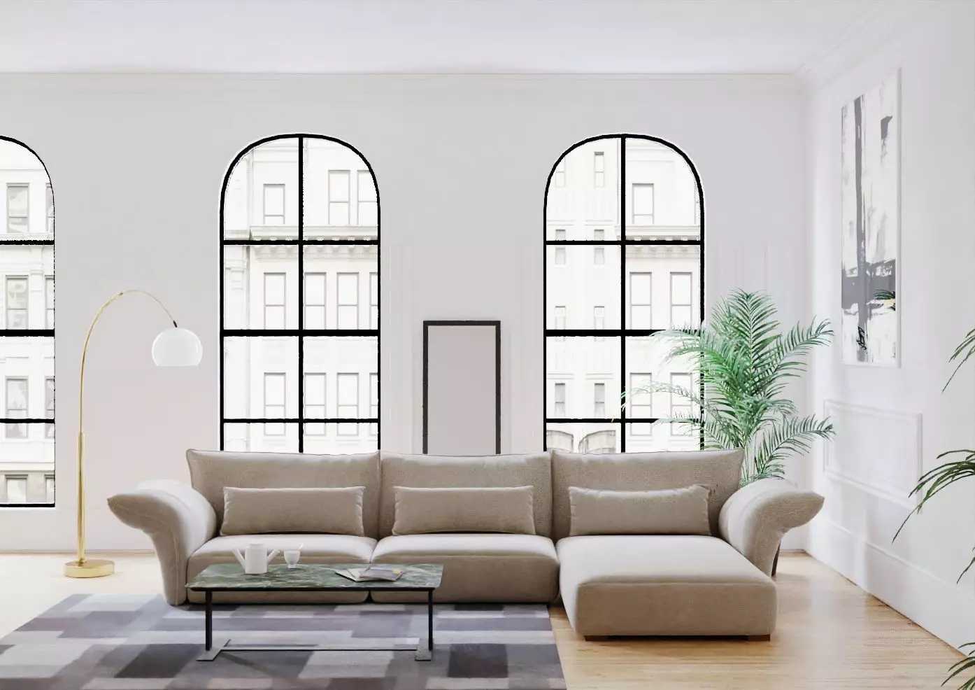 Modern Livingroom 01 3D model_0