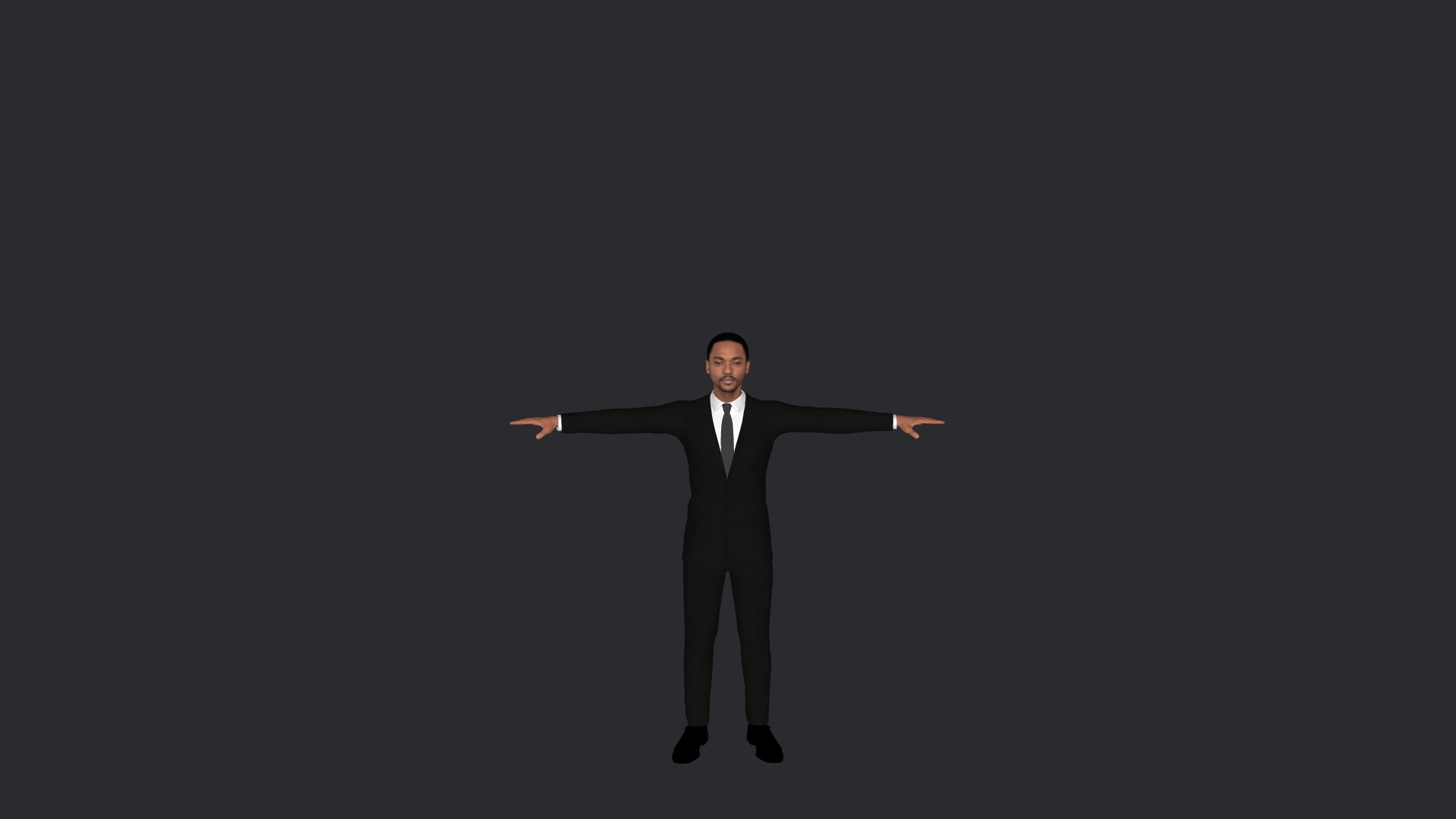 Anthony Mackie Hyper Realistic Full Body Fully Rigged Character Low-poly 3D model_1