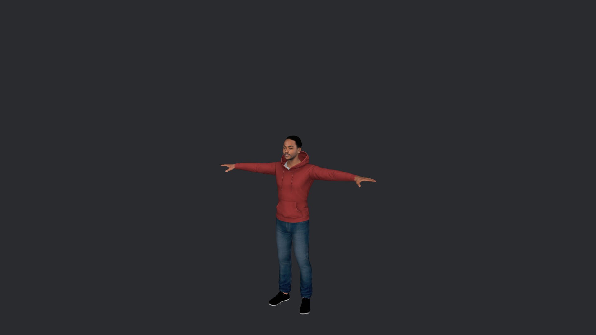 Anthony Mackie Hyper Realistic Full Body Fully Rigged Character Low-poly 3D model_20