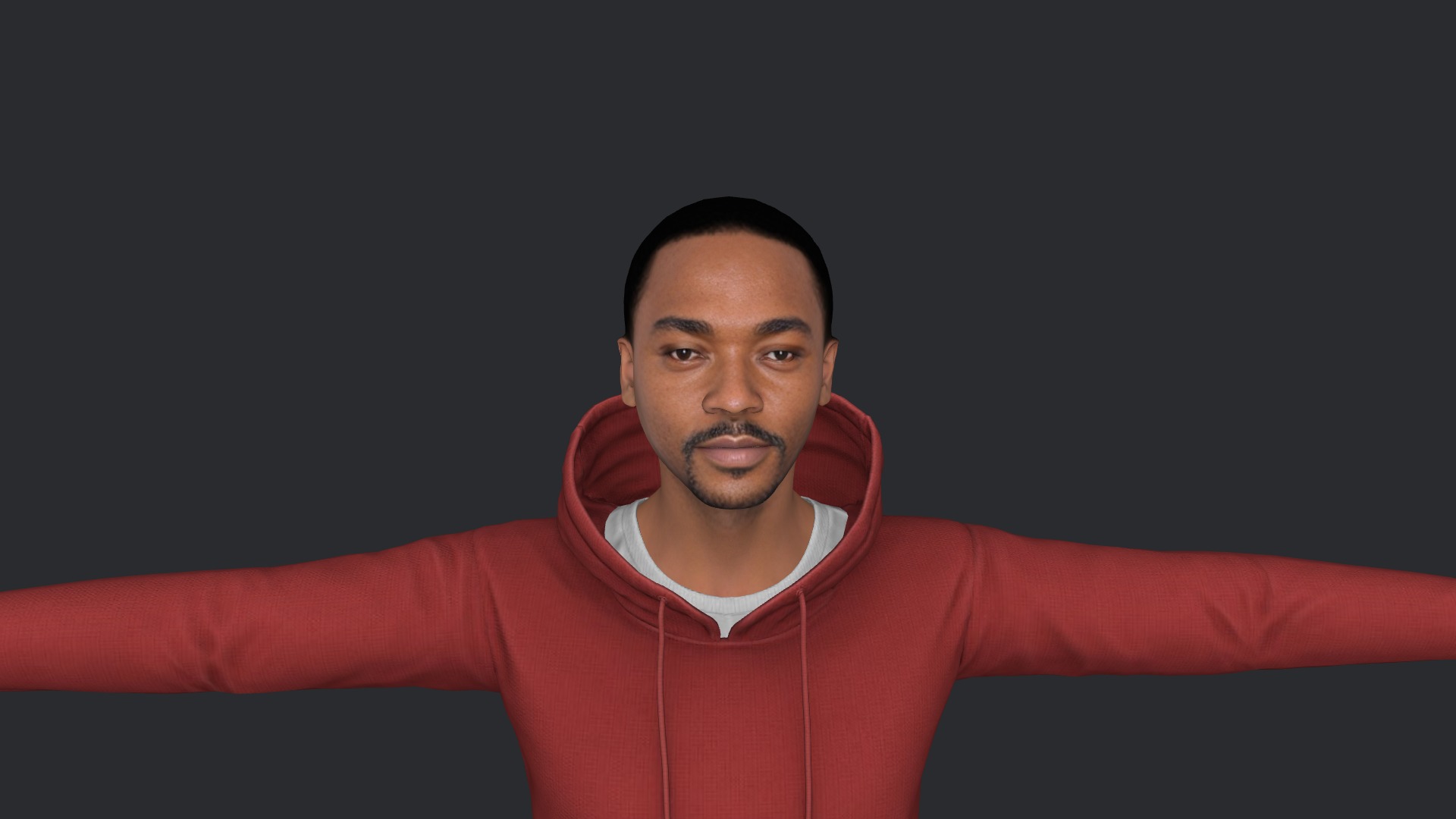 Anthony Mackie Hyper Realistic Full Body Fully Rigged Character Low-poly 3D model_18