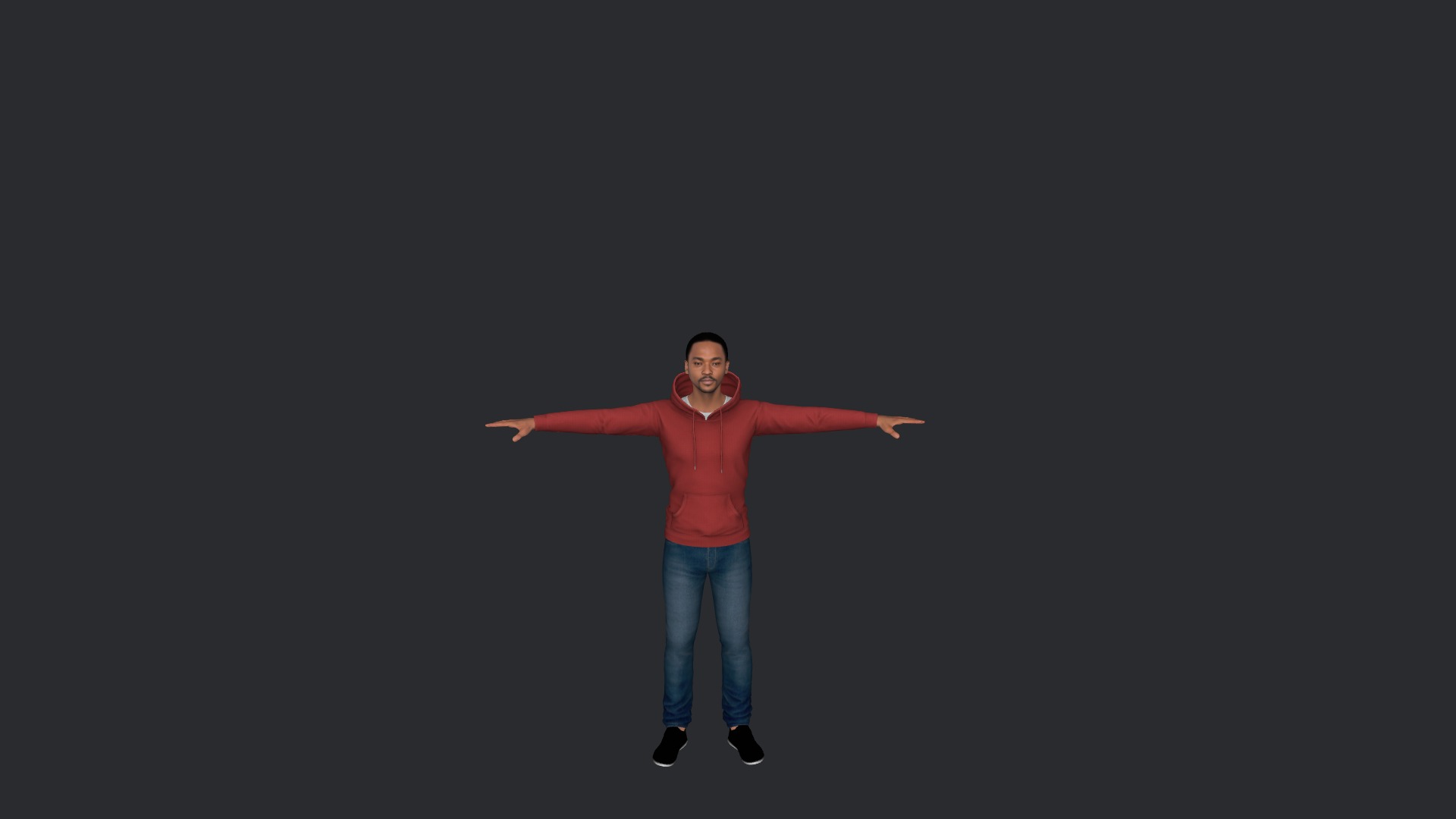 Anthony Mackie Hyper Realistic Full Body Fully Rigged Character Low-poly 3D model_19