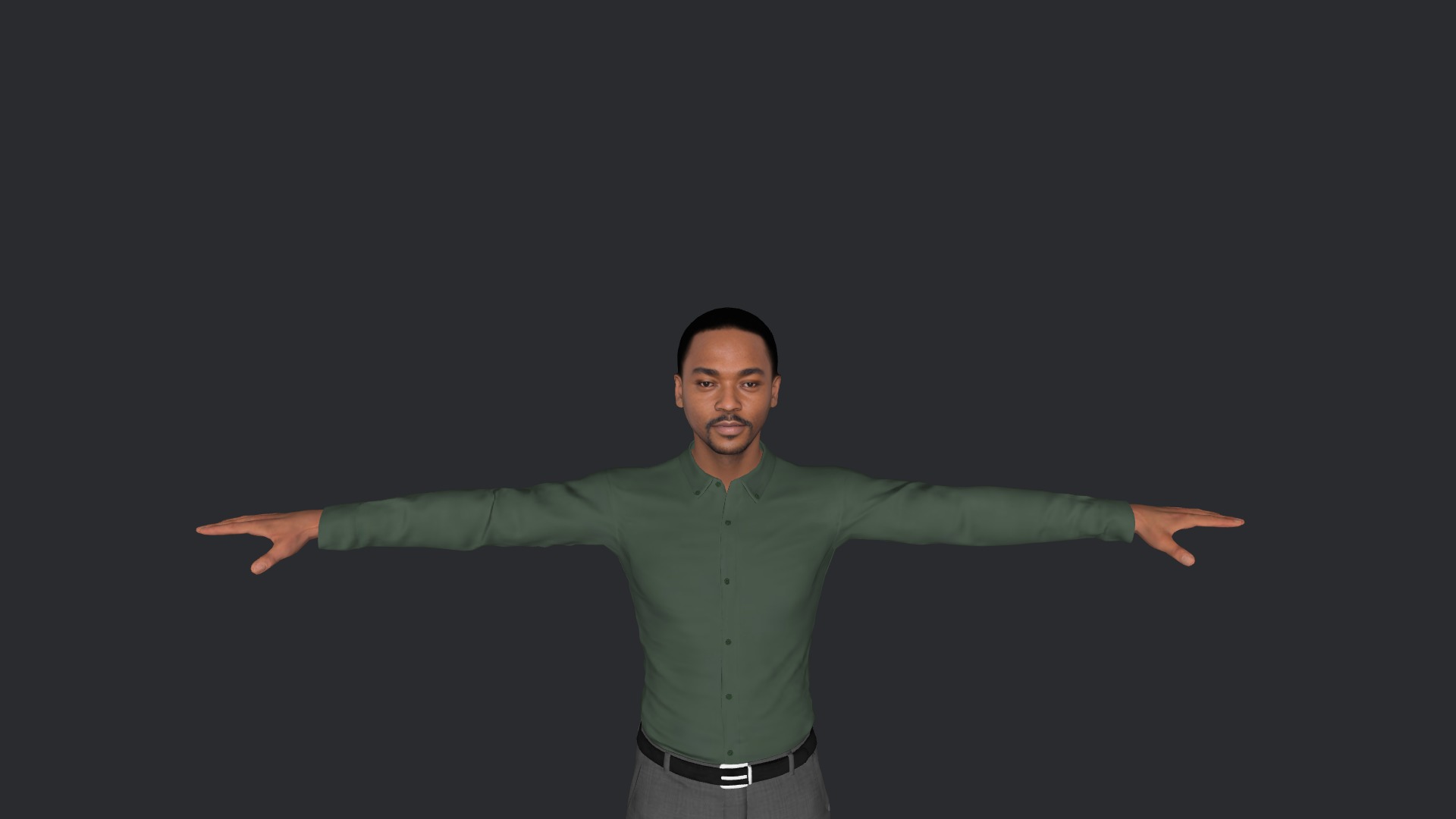 Anthony Mackie Hyper Realistic Full Body Fully Rigged Character Low-poly 3D model_17