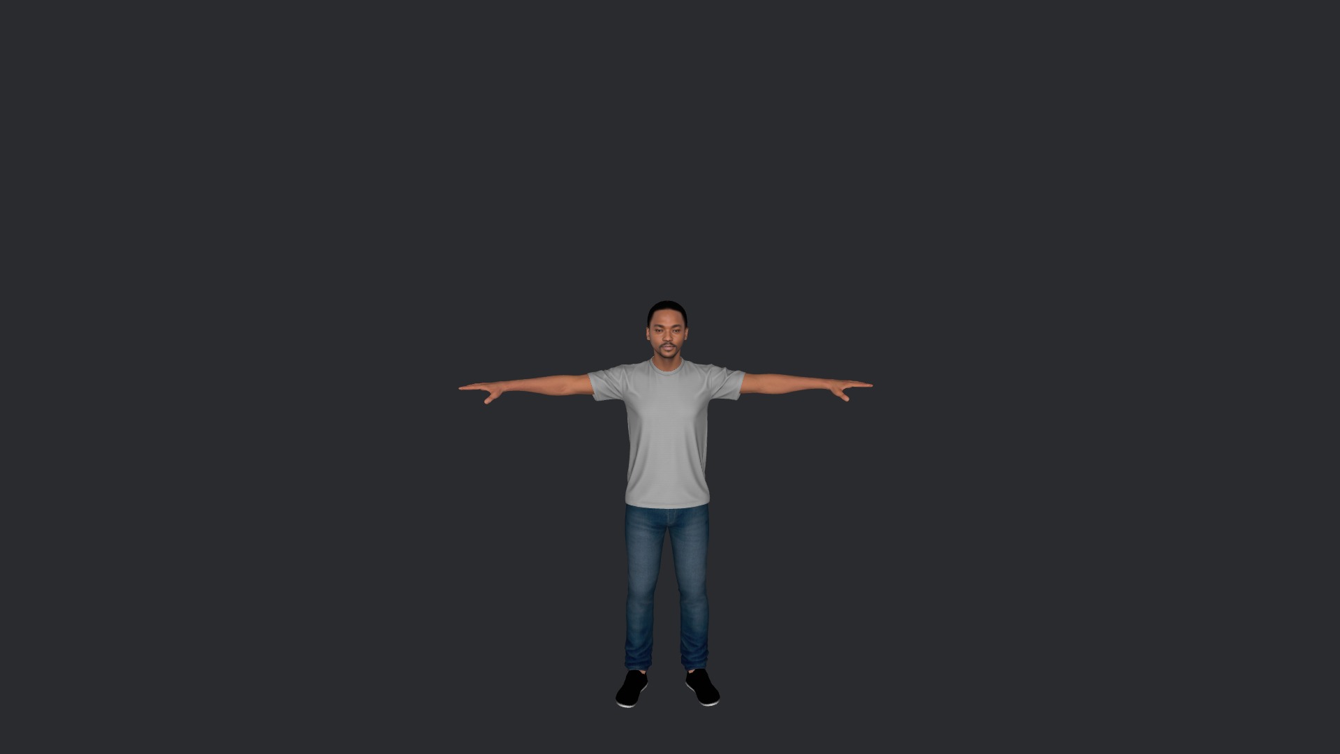 Anthony Mackie Hyper Realistic Full Body Fully Rigged Character Low-poly 3D model_8