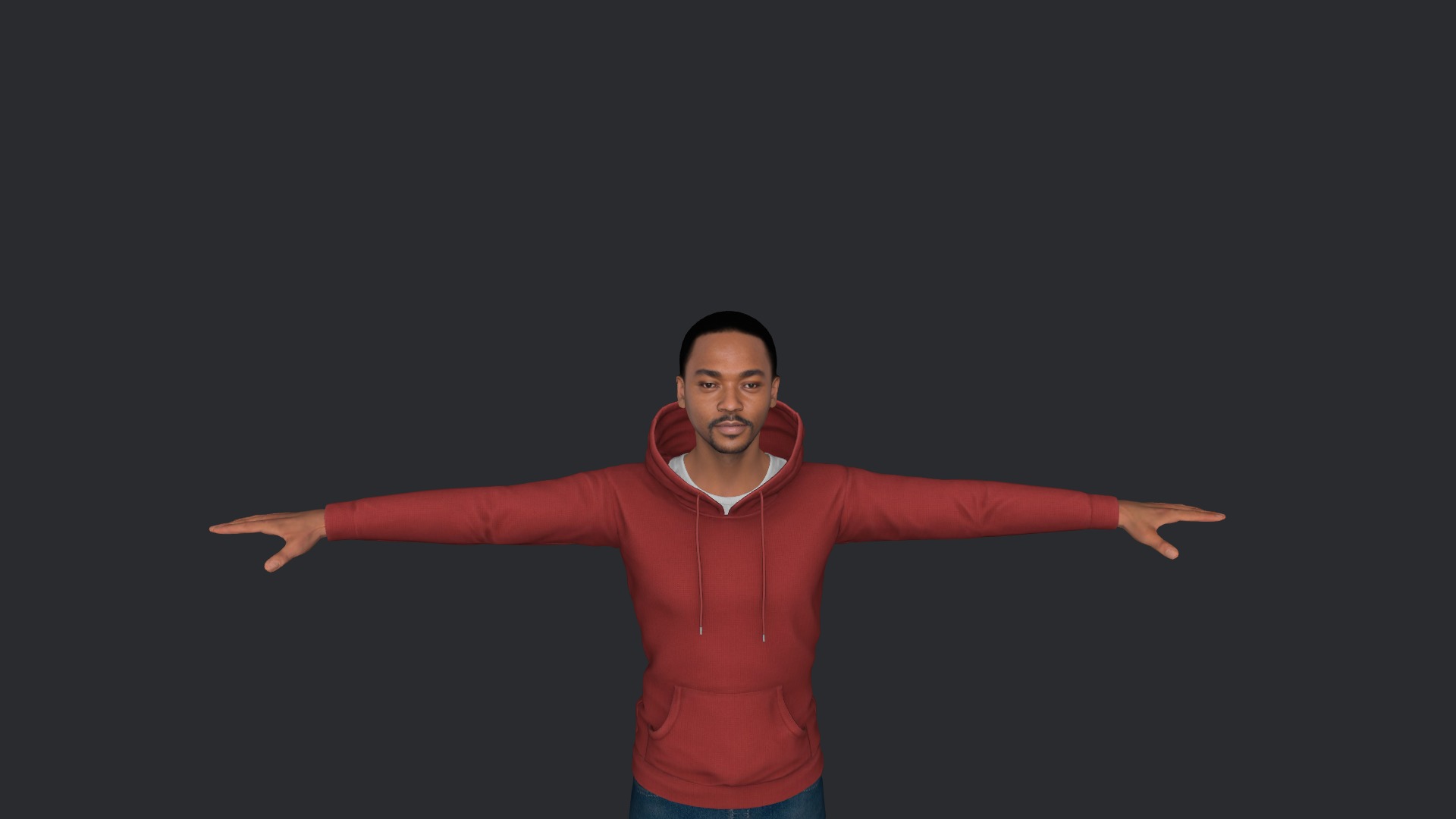 Anthony Mackie Hyper Realistic Full Body Fully Rigged Character Low-poly 3D model_23
