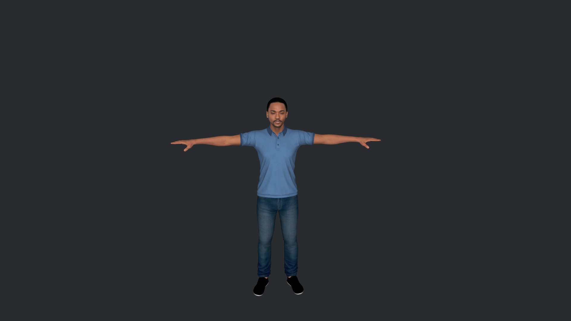 Anthony Mackie Hyper Realistic Full Body Fully Rigged Character Low-poly 3D model_27