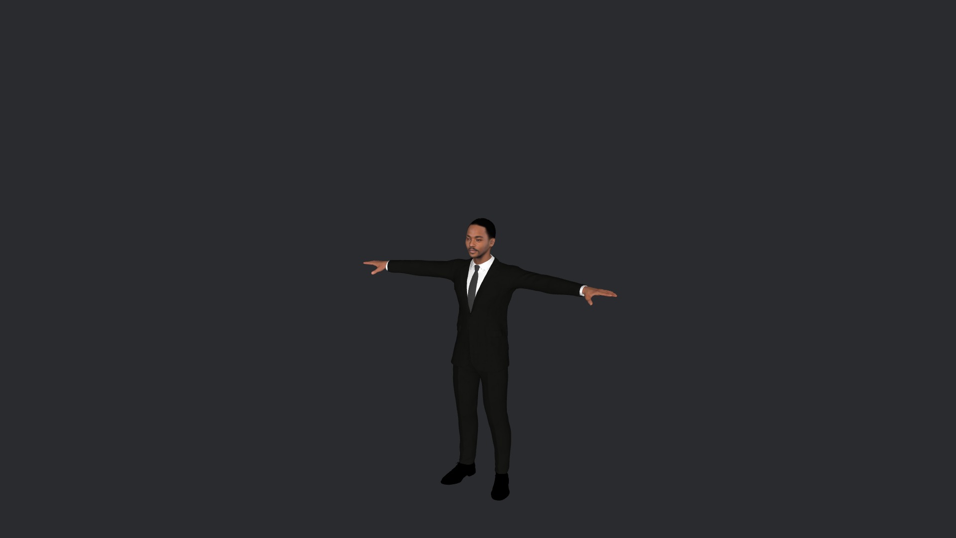Anthony Mackie Hyper Realistic Full Body Fully Rigged Character Low-poly 3D model_2