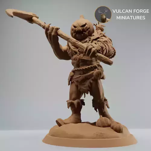Pumpkin Orc or Ogre Brute with Scythe 3D print model