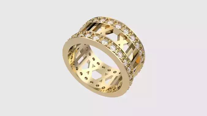 Fashion Wedding Ring with Roman Digits JDBCo