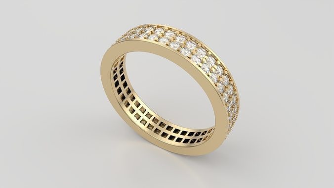 Double Row Eternity Wedding Ring JDBCo 3D print model