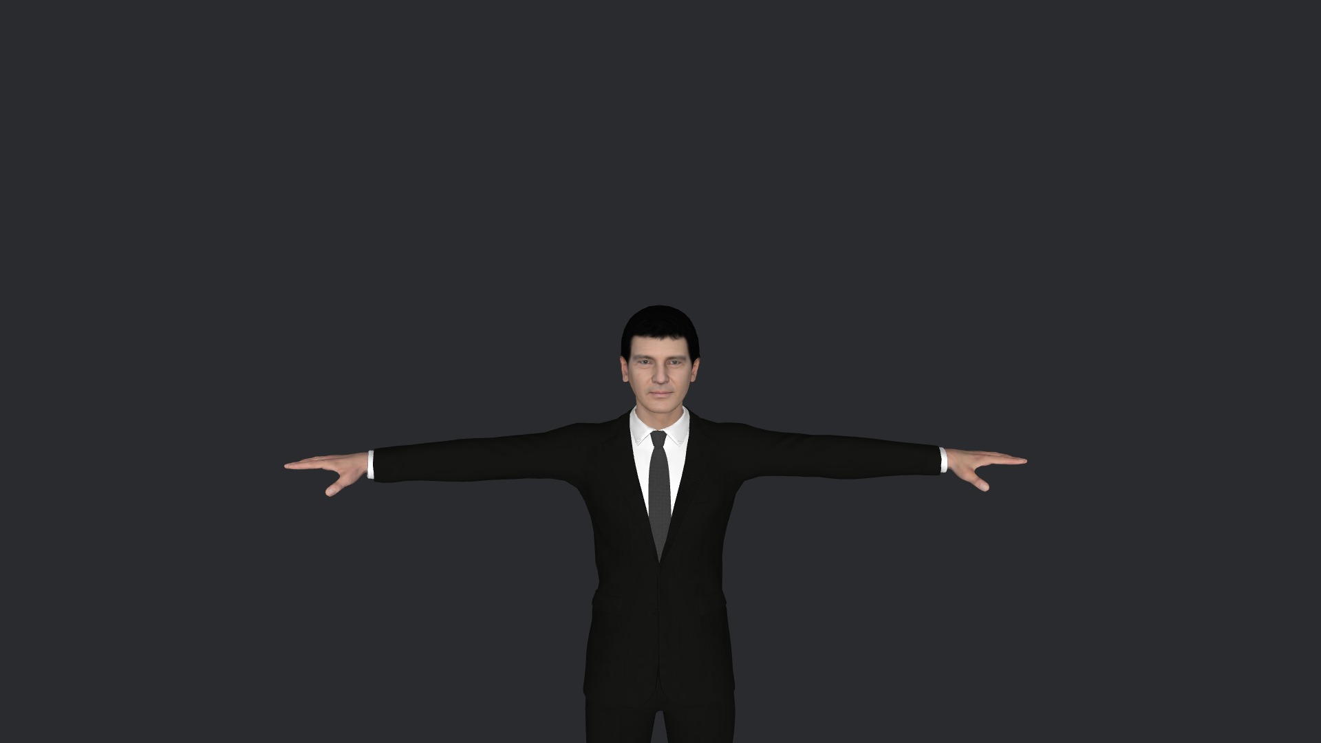 Antonio Banderas Hyper Realistic Ful Body Fully Rigged Character Low-poly 3D model_1