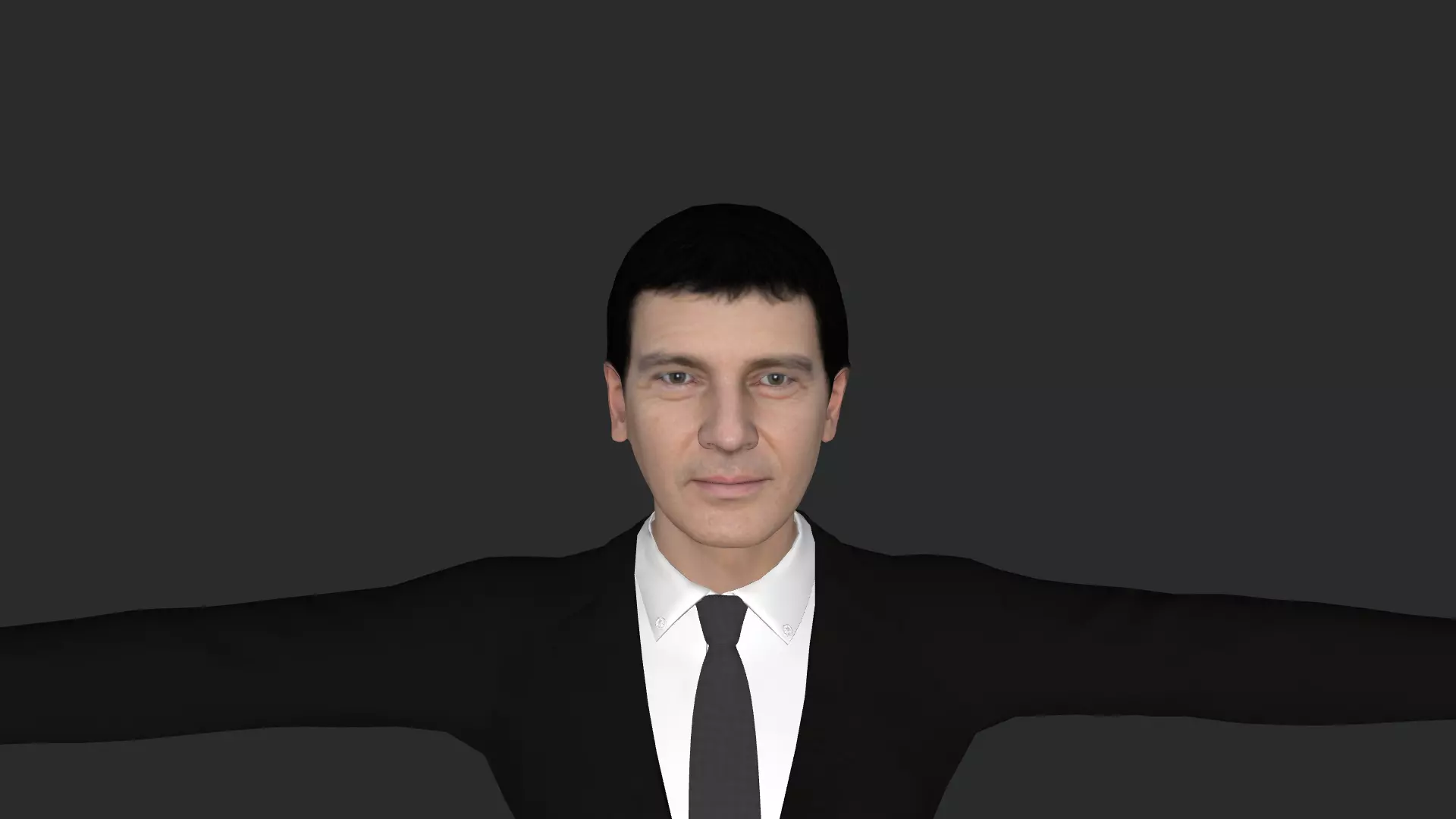 Antonio Banderas Hyper Realistic Ful Body Fully Rigged Character Low-poly 3D model_0