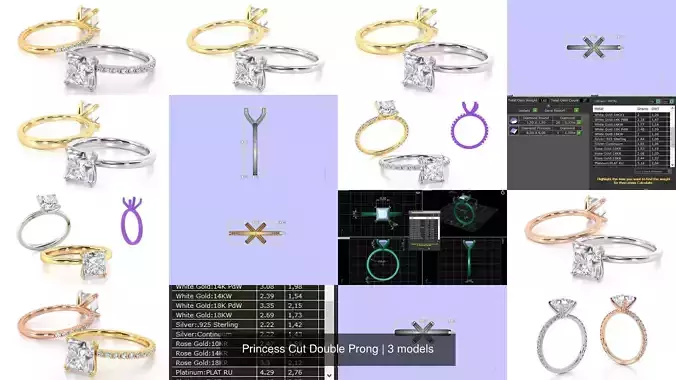 Princess Cut Double Prong