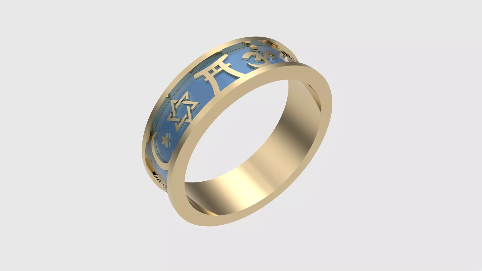 Universal Faith Enamel Ring JDBCo Free 3D print model
