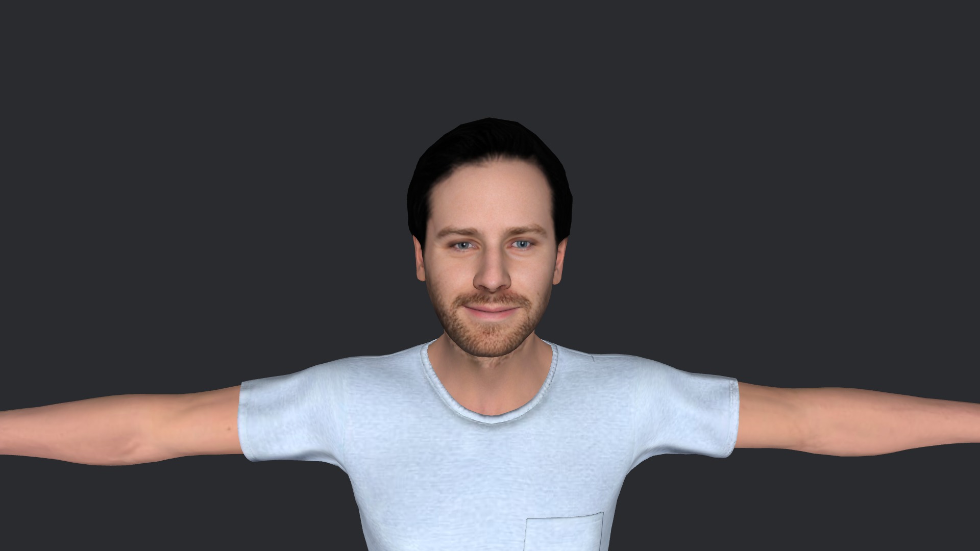 Armie hammer Hyper Realistic Full Body Fully Rigged Character Low-poly 3D model_16