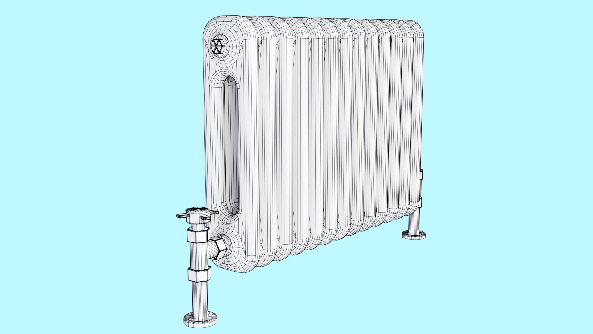 Low-poly Radiator Heater Low-poly 3D model_9