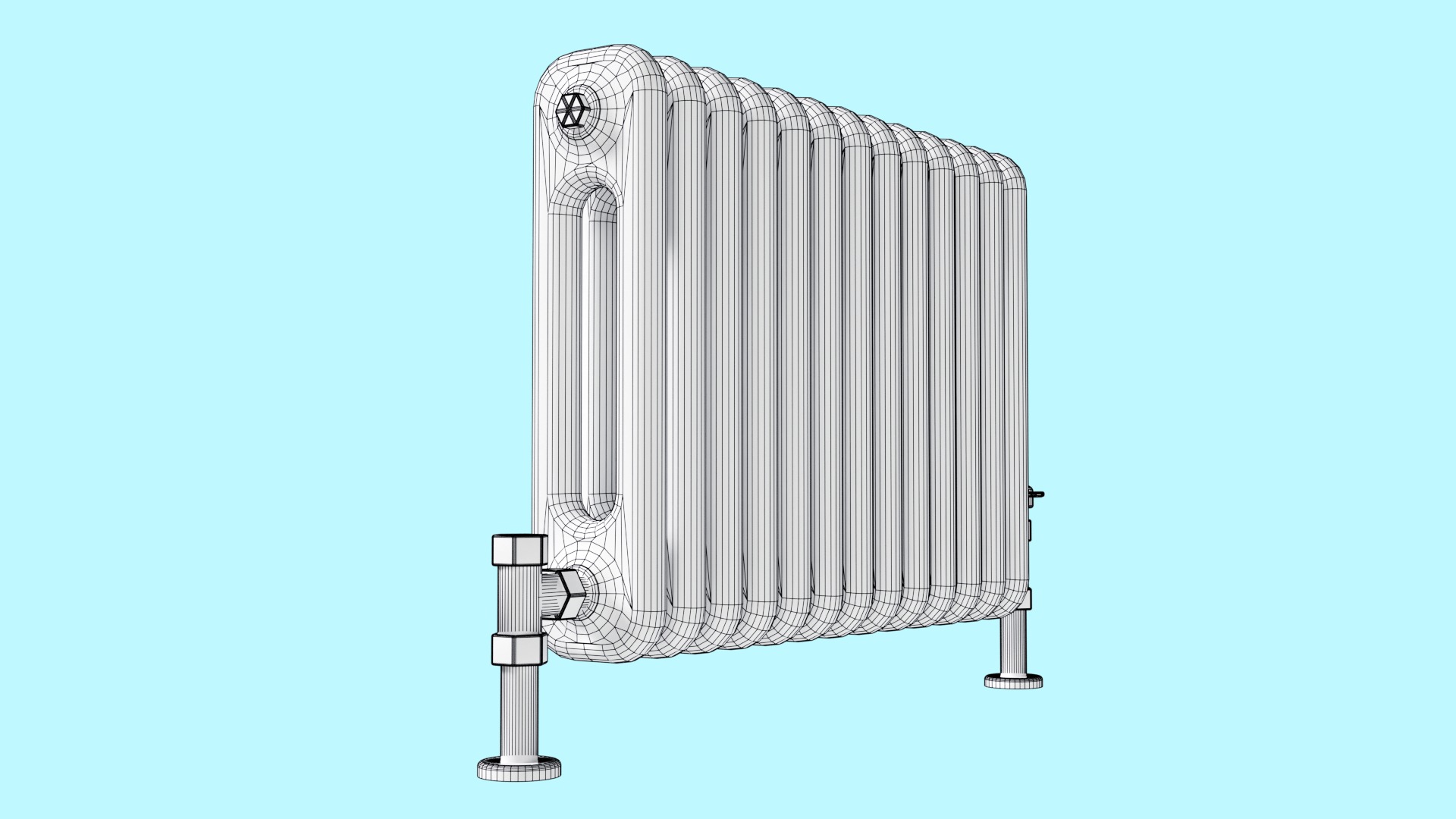 Low-poly Radiator Heater Low-poly 3D model_10