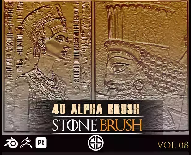 40 Real Alpha Stone Brushes-Vol 08