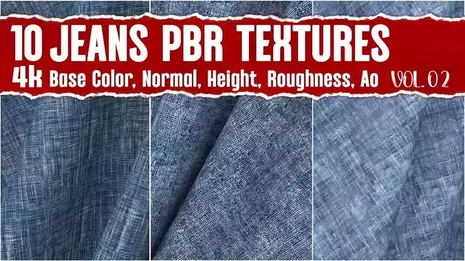 Jean fabric VOL02 4K Seamless PNG PBR Textures