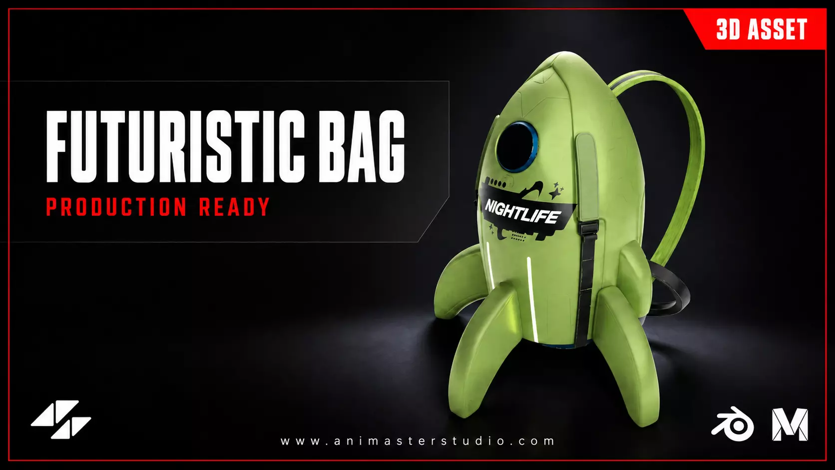 Futuristic Bag Low-poly 3D model