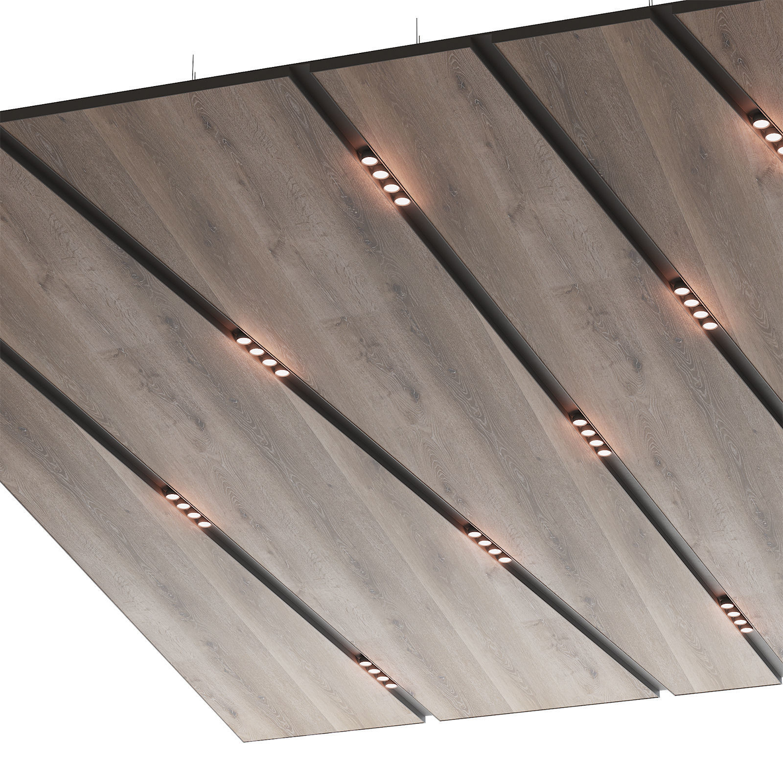 Wooden suspended ceiling with lighting 51 3D model_2
