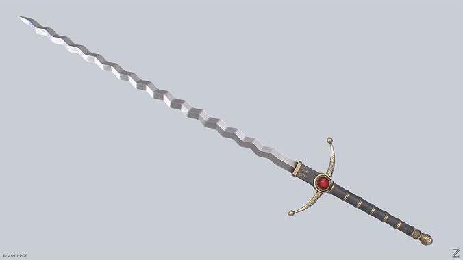Flamberge Low-poly 3D model