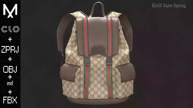 Backpack  Marvelous designer Clo3d OBJ mtl FBX ZPRJ