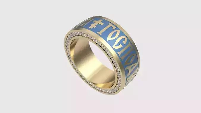 Orthodox Enamel Ring with Religious Insignia JDBCo
