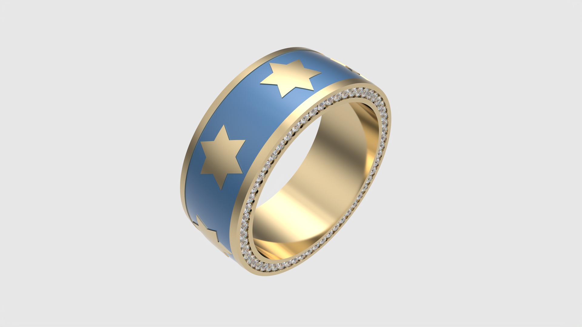 Star of David Enamel Ring JDBCo 3D print model_25