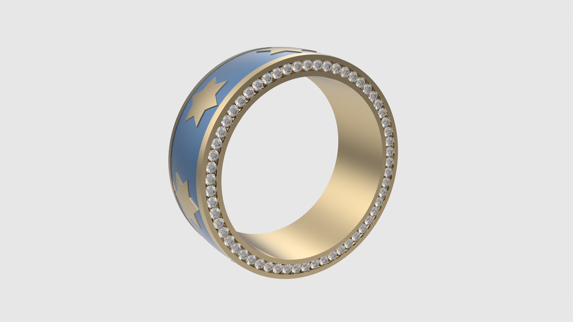 Star of David Enamel Ring JDBCo 3D print model_3