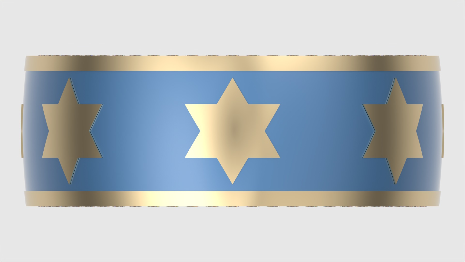 Star of David Enamel Ring JDBCo 3D print model_6
