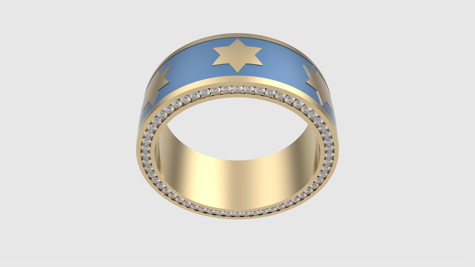 Star of David Enamel Ring JDBCo 3D print model_16