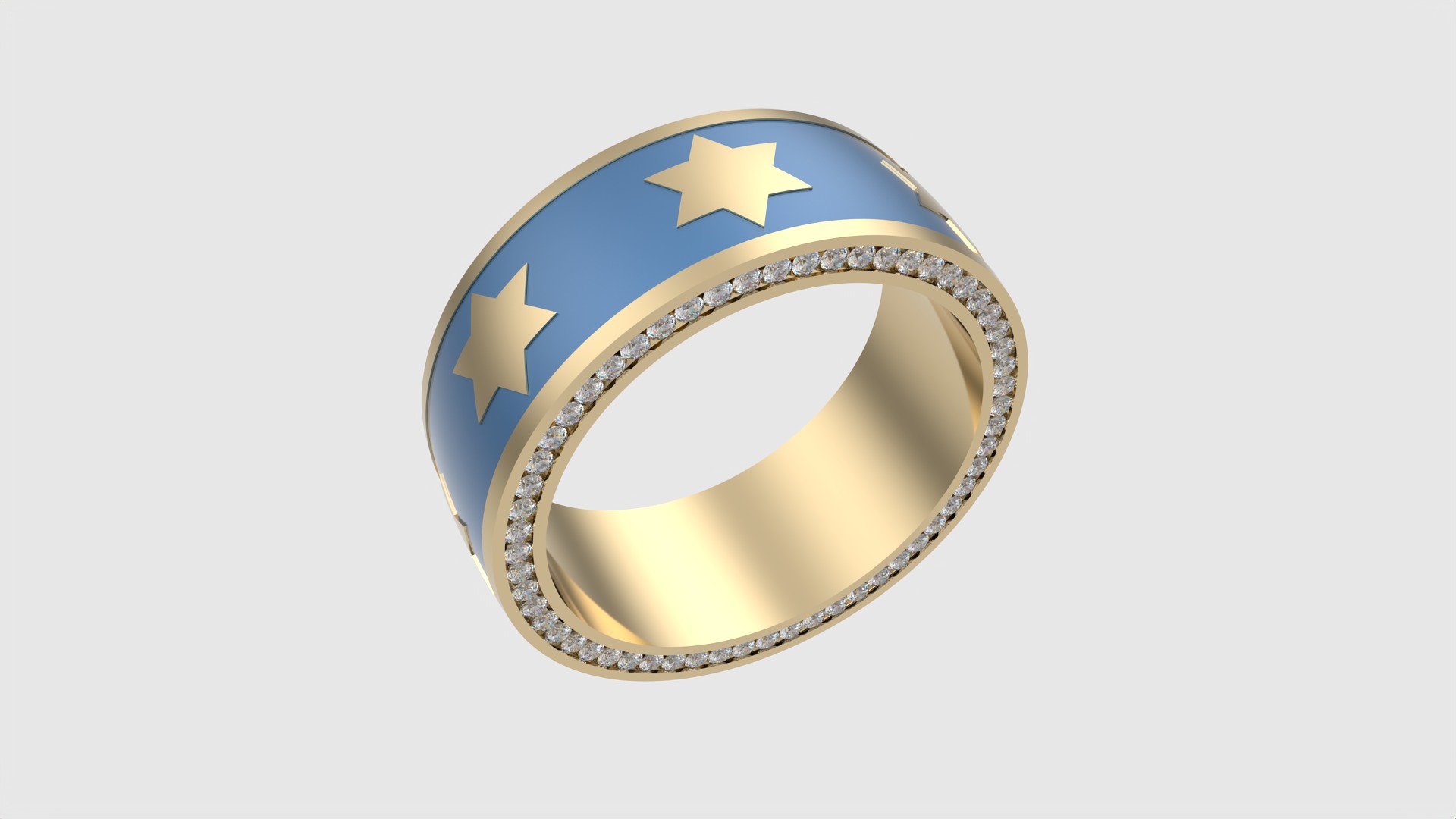 Star of David Enamel Ring JDBCo 3D print model_17