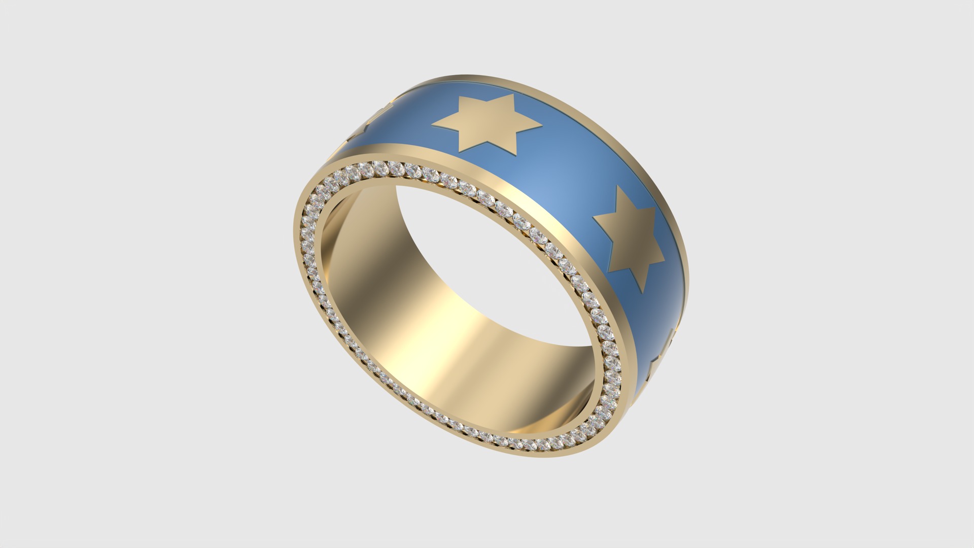 Star of David Enamel Ring JDBCo 3D print model_22