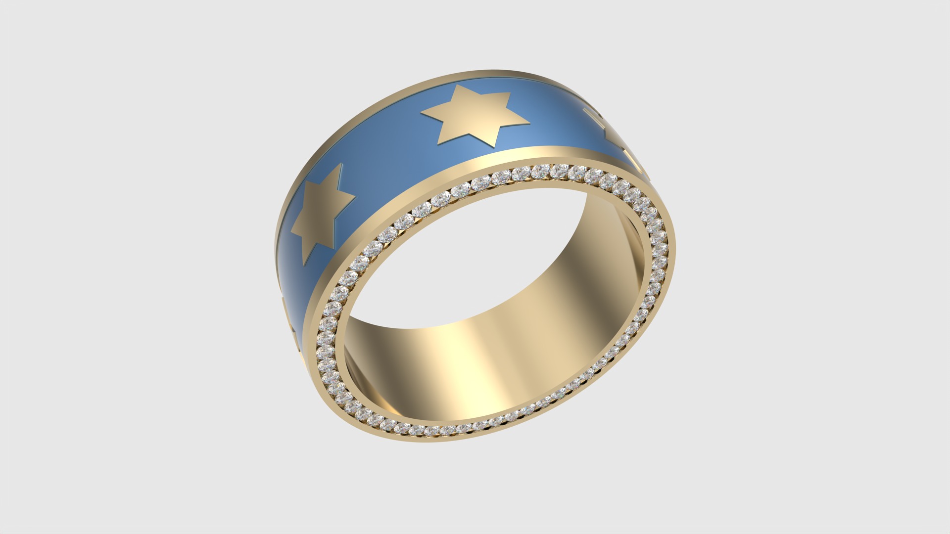 Star of David Enamel Ring JDBCo 3D print model_24