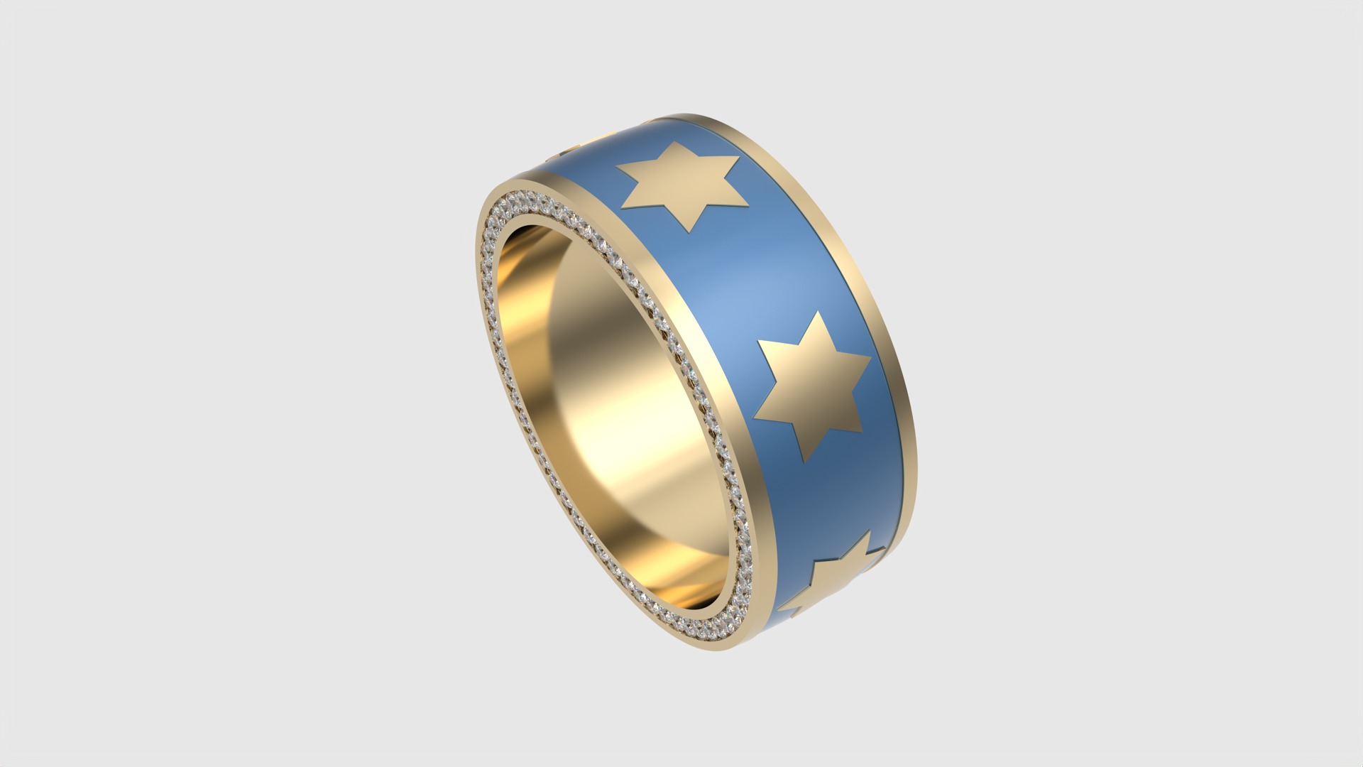 Star of David Enamel Ring JDBCo 3D print model_21