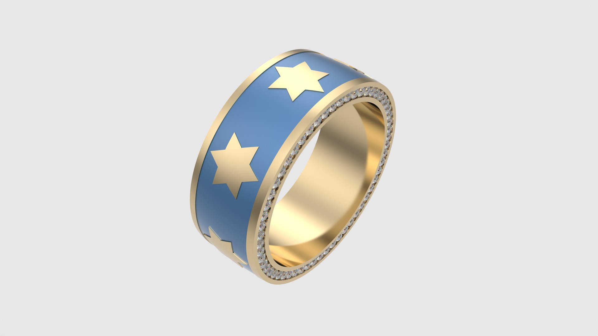 Star of David Enamel Ring JDBCo 3D print model_18