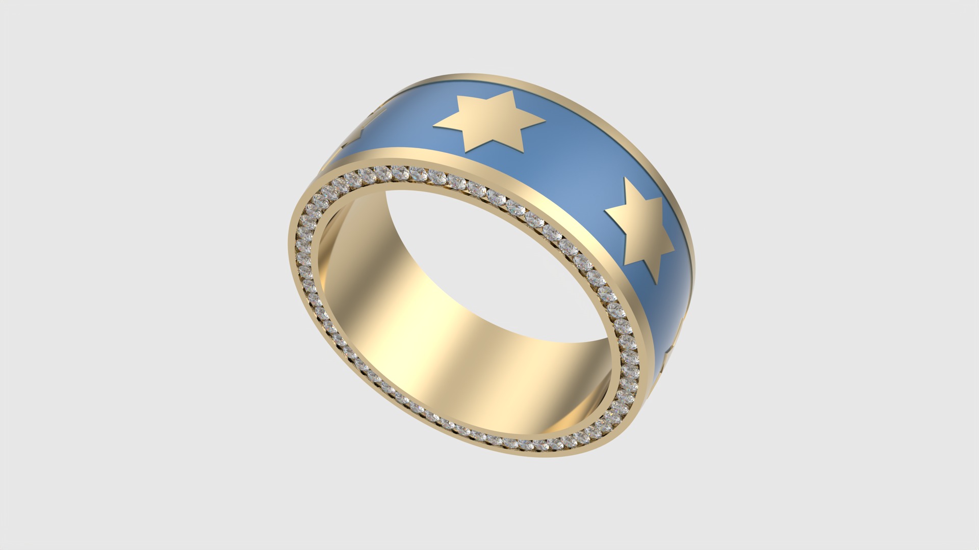 Star of David Enamel Ring JDBCo 3D print model_15