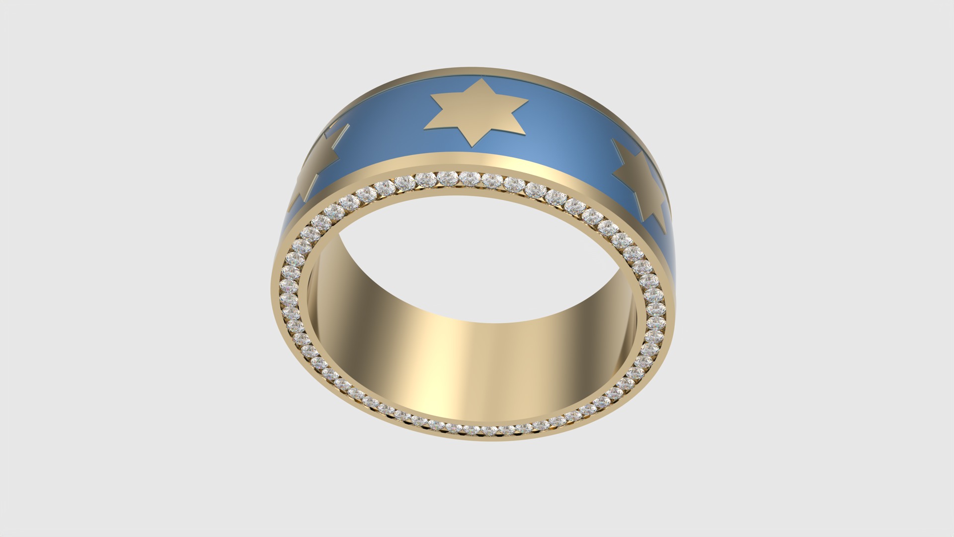 Star of David Enamel Ring JDBCo 3D print model_23