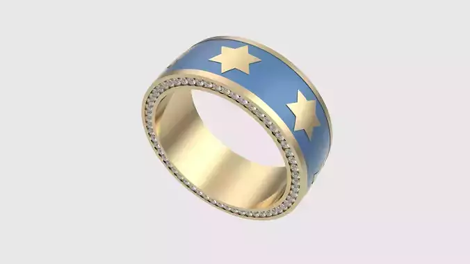 Star of David Enamel Ring JDBCo