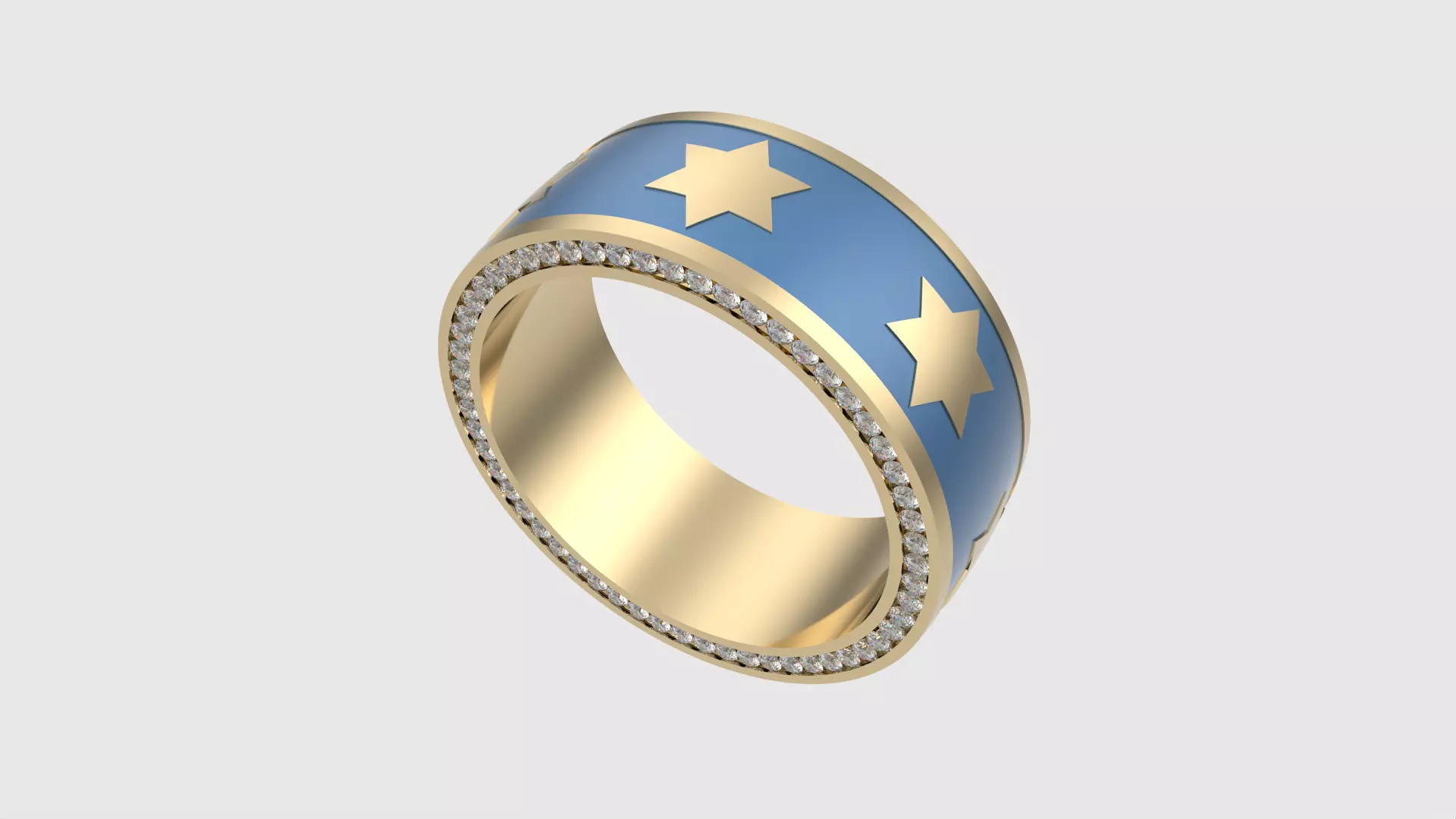 Star of David Enamel Ring JDBCo 3D print model_0