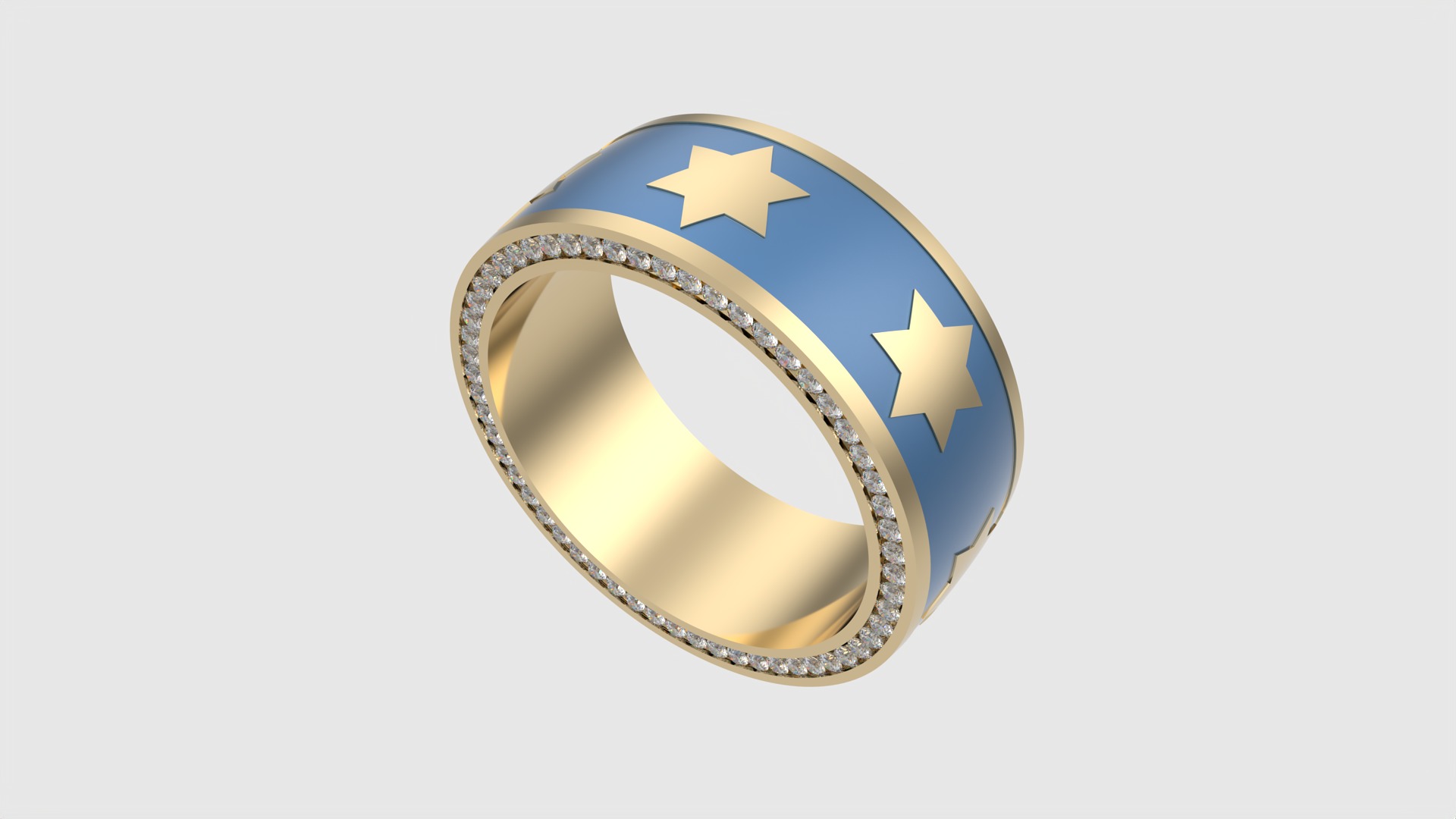 Star of David Enamel Ring JDBCo 3D print model_29