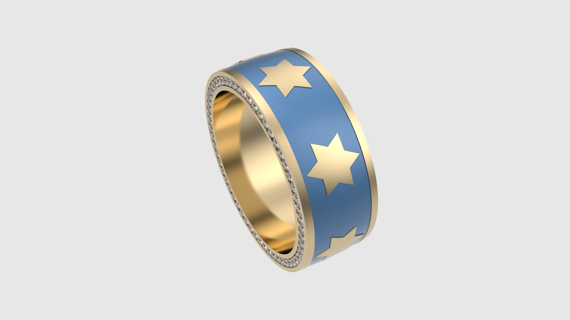 Star of David Enamel Ring JDBCo 3D print model_28