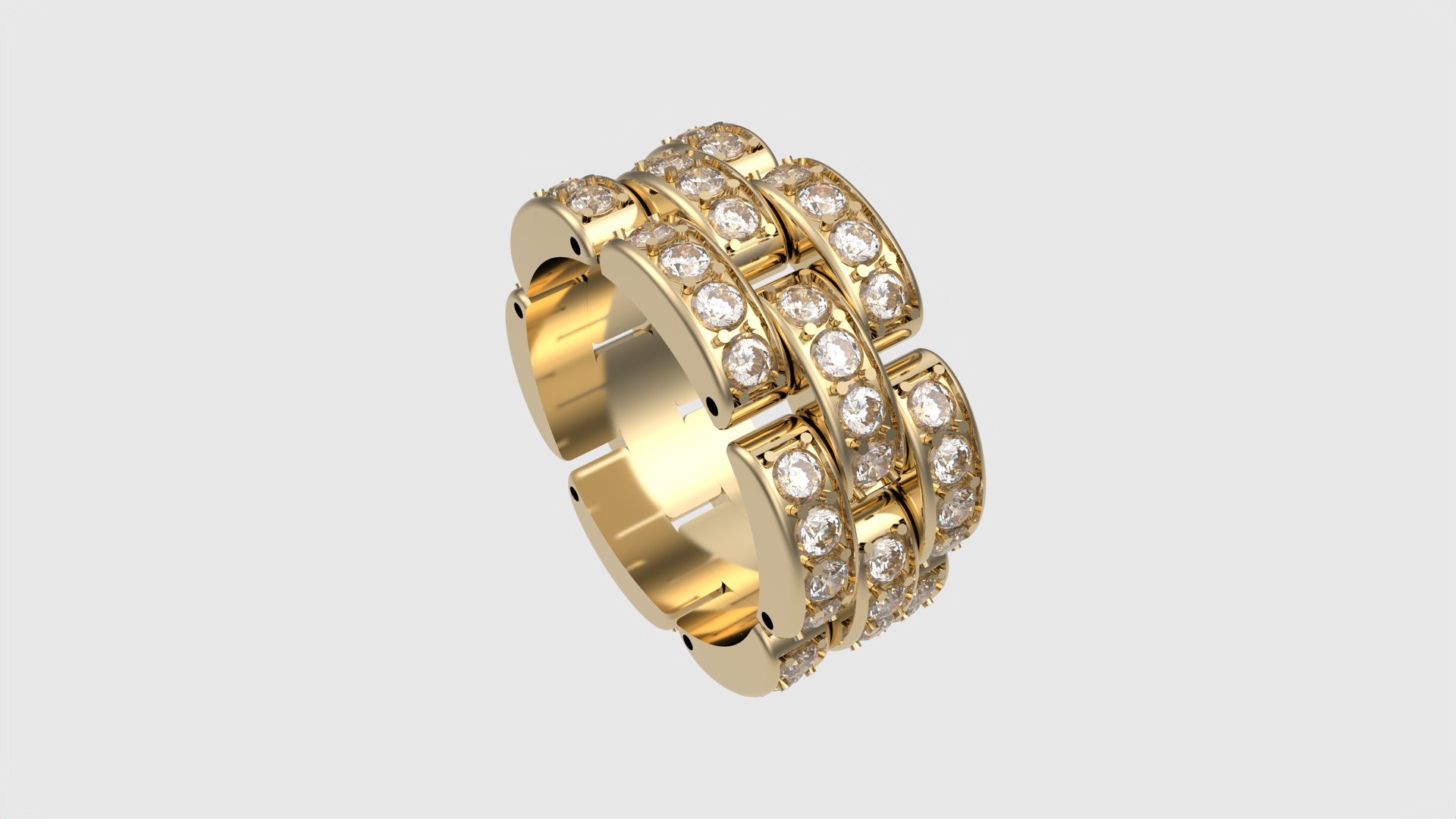 Flexible Chain Links Sparkling Wedding Ring JDBCo 3D print model_21