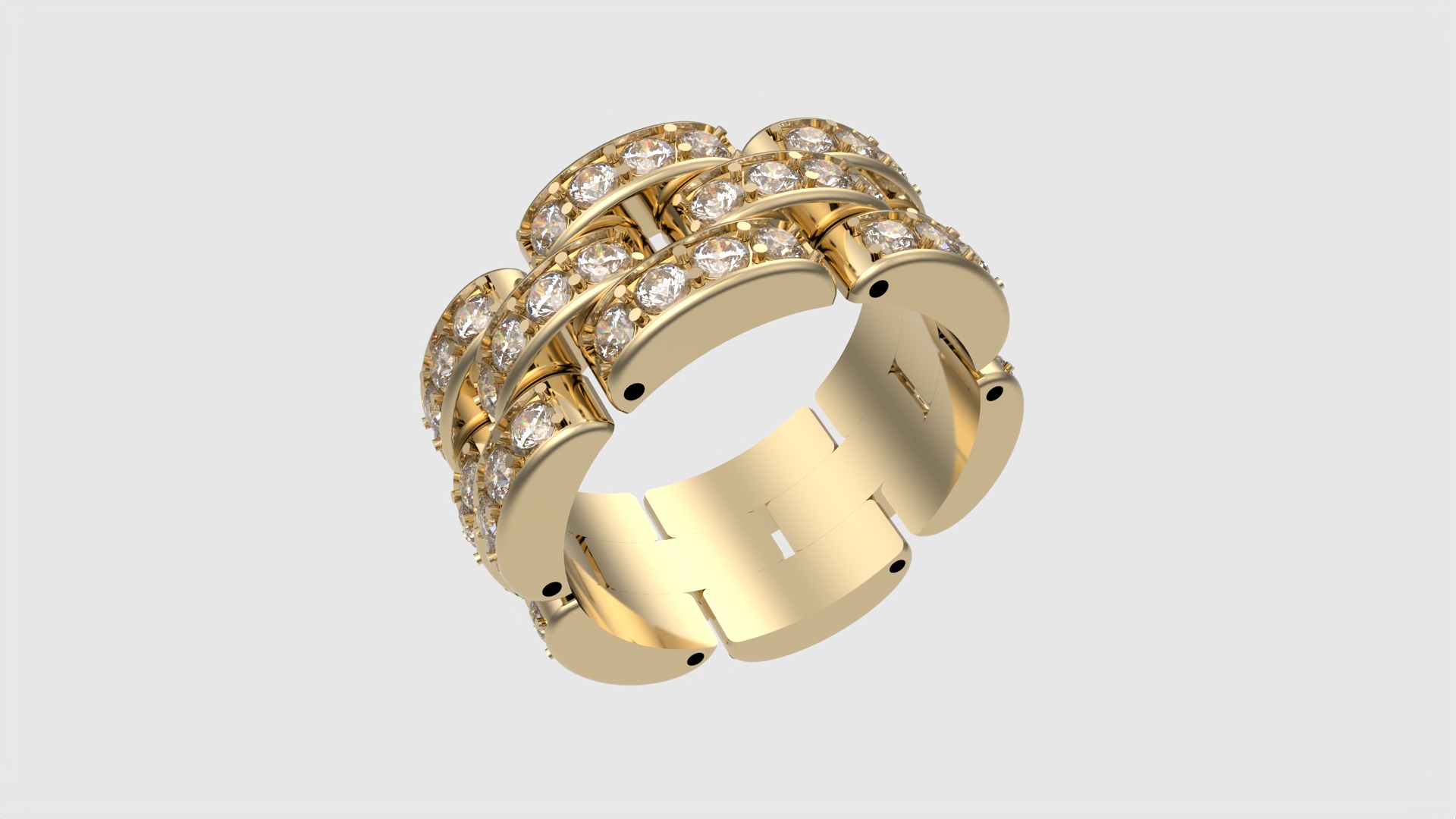 Flexible Chain Links Sparkling Wedding Ring JDBCo 3D print model_17