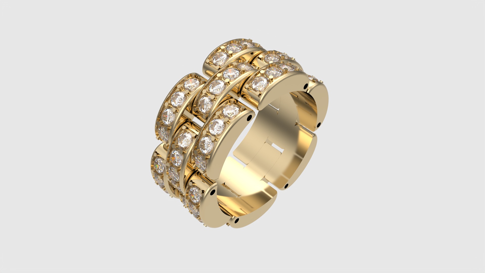 Flexible Chain Links Sparkling Wedding Ring JDBCo 3D print model_25