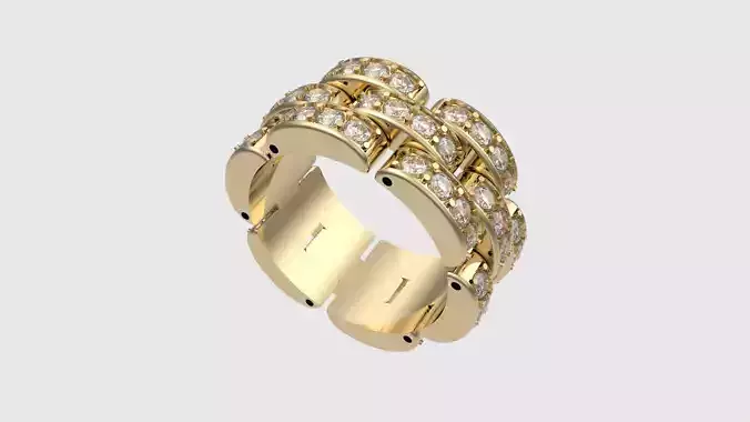 Flexible Chain Links Sparkling Wedding Ring JDBCo