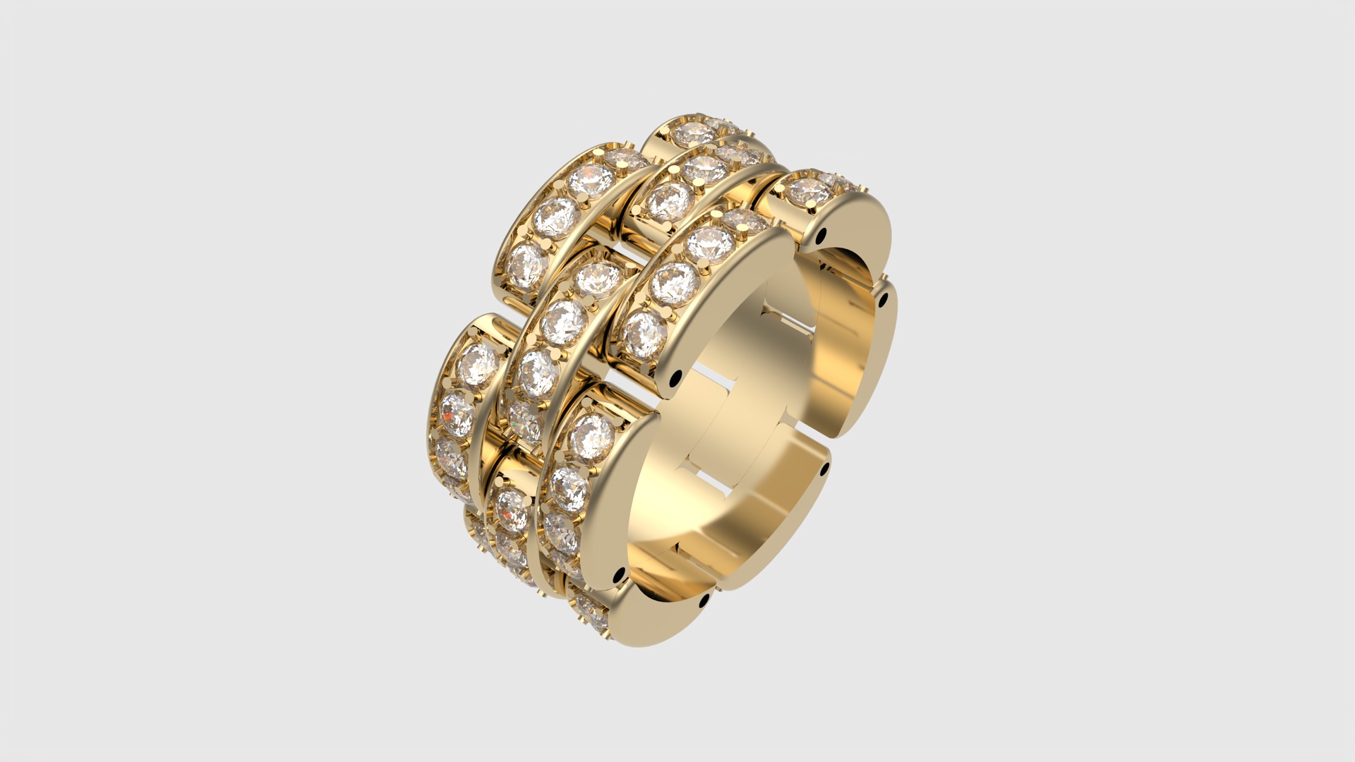 Flexible Chain Links Sparkling Wedding Ring JDBCo 3D print model_18