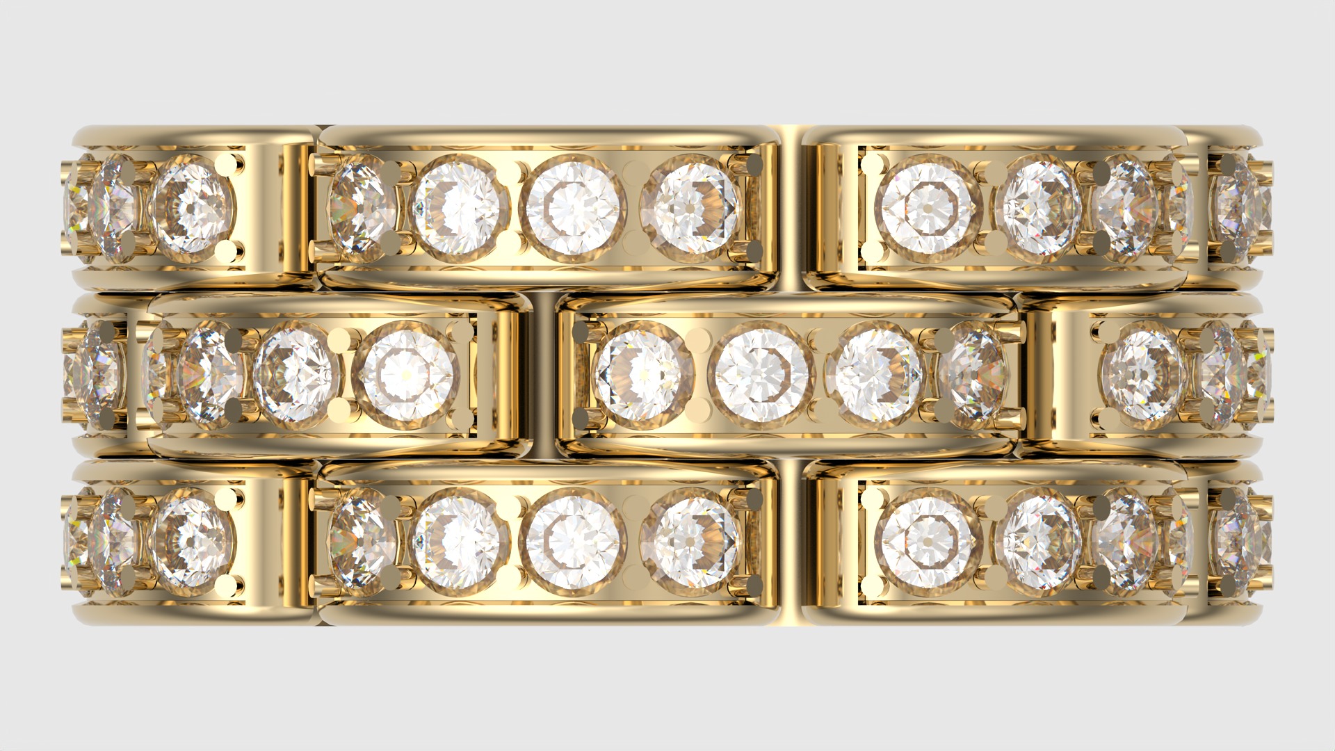 Flexible Chain Links Sparkling Wedding Ring JDBCo 3D print model_6