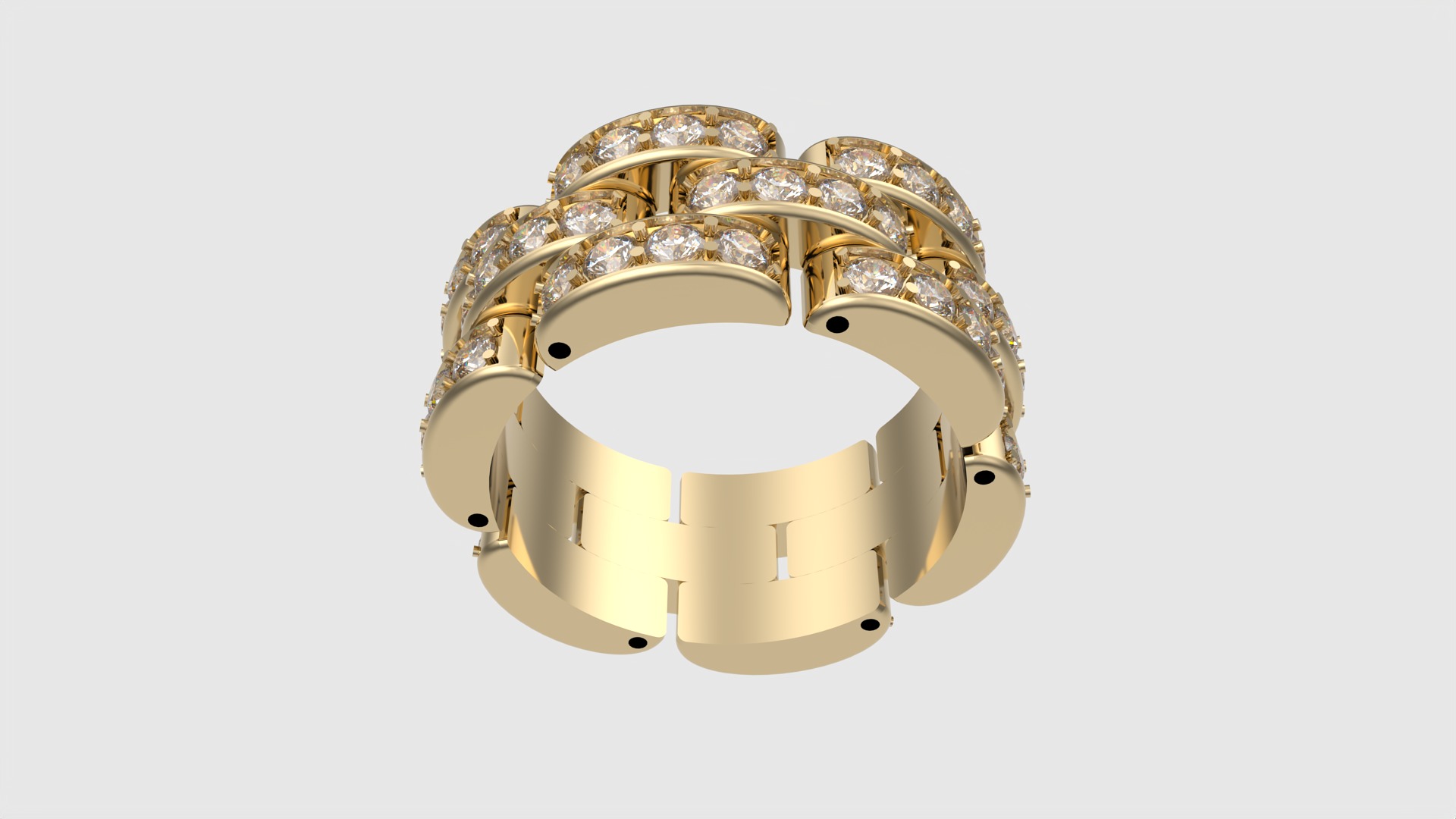 Flexible Chain Links Sparkling Wedding Ring JDBCo 3D print model_16